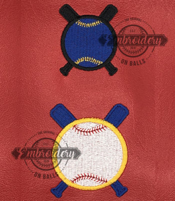 Ball Crossed Bats Filled Embroidery Design