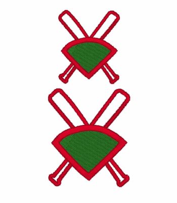 Field Diamond with Bats Embroidery Design