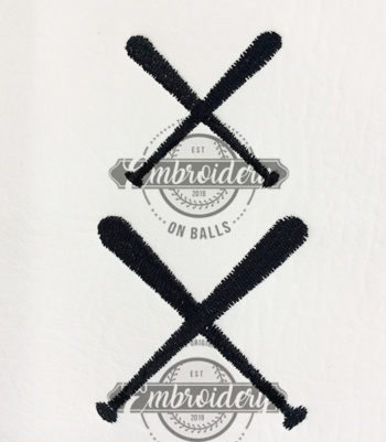 Crossed Bats Filled Embroidery Design