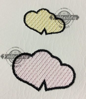 Double Hearts Sketchy Embroidery Design