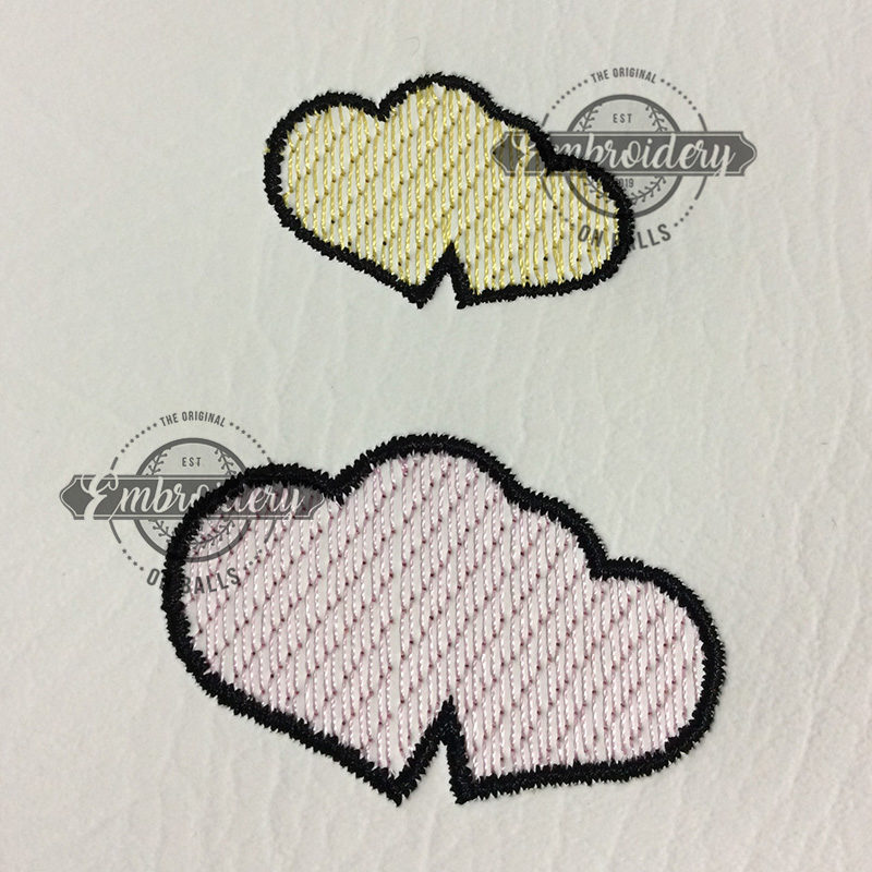 Double Hearts Sketchy Embroidery Design