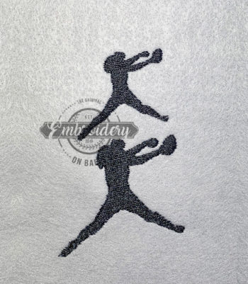 Female Softball Pitcher - Filled Embroidery Design