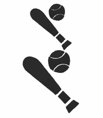Bat Ball Filled Embroidery Design
