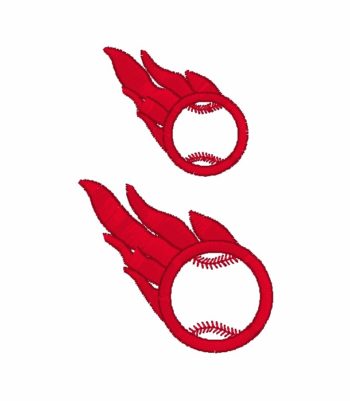 Flying Ball on Fire Embroidery Design