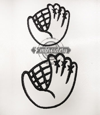 Ball Glove Outline Baseball Softball Embroidery Design