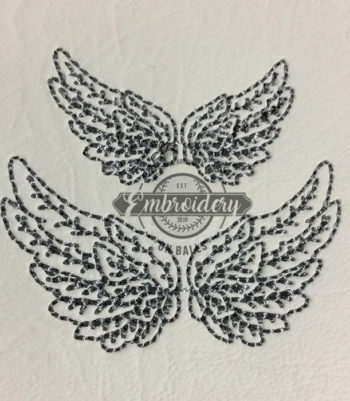 Wings Embroidery Baseball Softball Design