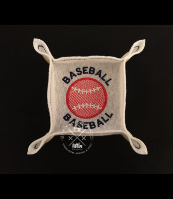 Baseball Softball-5in Trinket Tray-ITH Machine Embroidery Designs