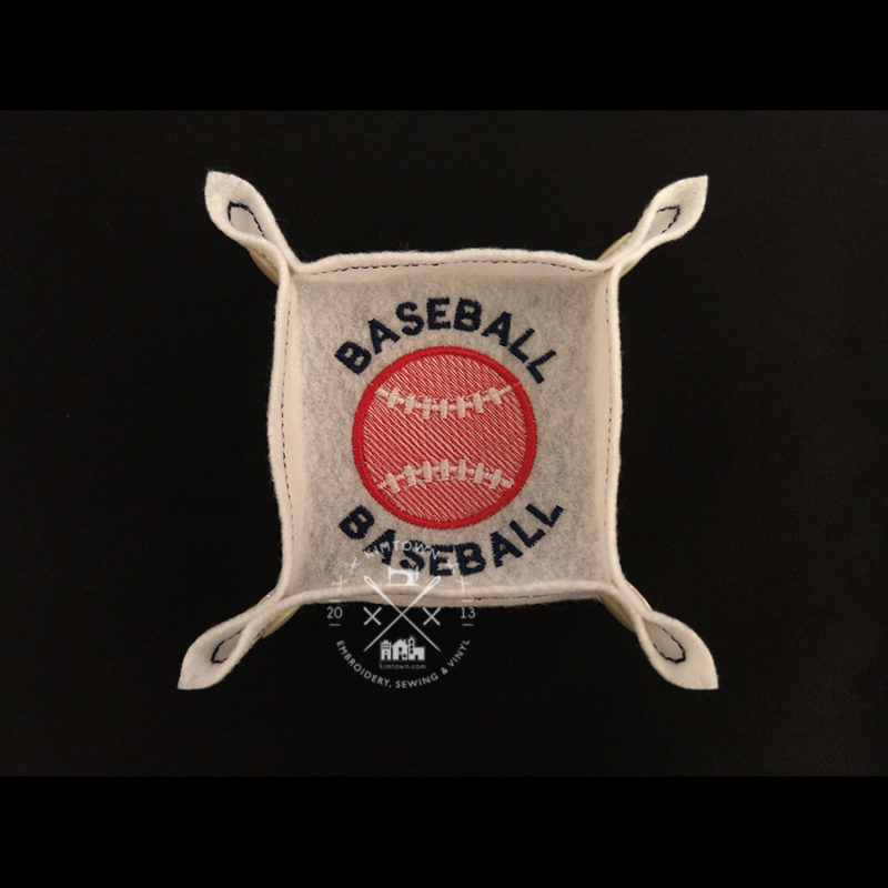 Baseball Softball-5in Trinket Tray-ITH Machine Embroidery Designs