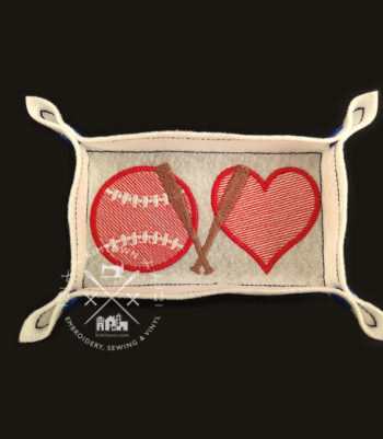 Baseball Softball Love-Trinket Tray-ITH Machine Embroidery Designs