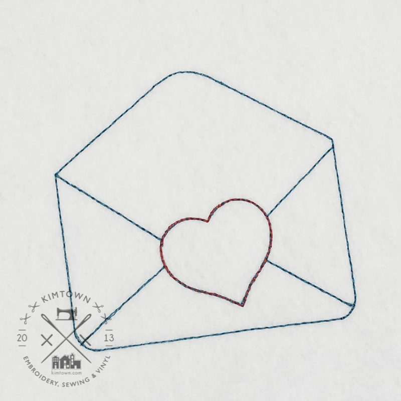 Envelope Heart - Machine Embroidery Design