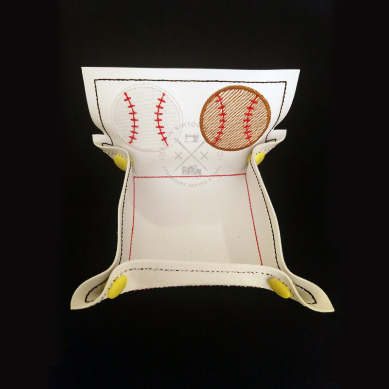 House Divided - Baseball Softball-5in Trinket Tray-ITH Machine Embroidery Designs