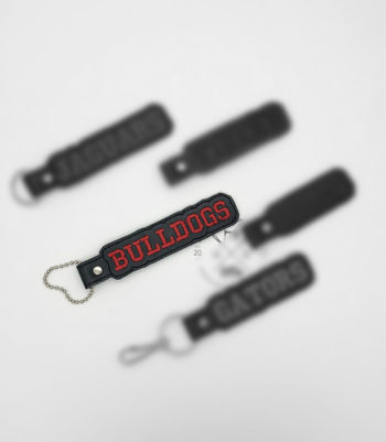 BULLDOGS Team Key Fob - ITH Machine Embroidery Design