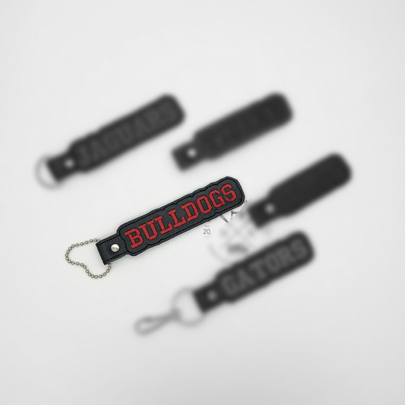 BULLDOGS Team Key Fob - ITH Machine Embroidery Design