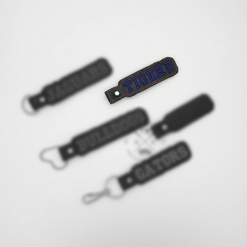 TIGERS Team Key Fob - ITH Machine Embroidery Design