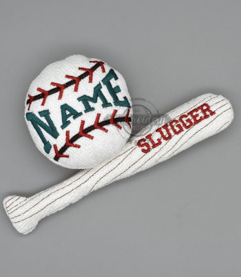 Softball Baseball Ball Bat Stuffed MAchine Embroidery Design