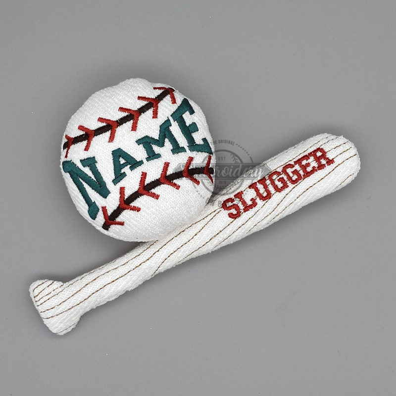 Softball Baseball Ball Bat Stuffed MAchine Embroidery Design