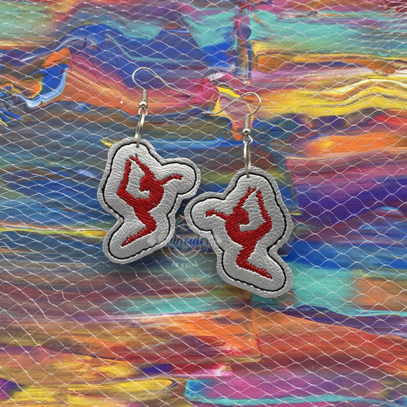 Gymnastics Earring Outline In the Hoop Embroidery Designs