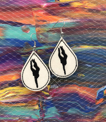 Dancer Earrings Machine Embroidery Template