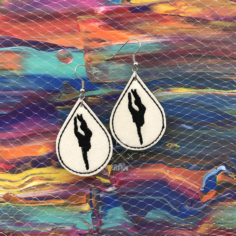 Dancer Earrings Machine Embroidery Template