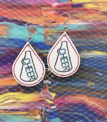 Cheer Megaphone Teardrop Earrings – ITH Sports Machine Embroidery Design