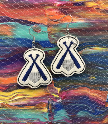 Bats Home Plate Baseball Softball Outline Earrings – ITH Sports Machine Embroidery Design