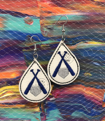 Bats Home Plate Teardrop Baseball Softball Earrings – ITH Sports Machine Embroidery Design