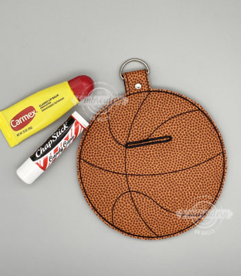 Basketball Chapstick Lipstick Gloss Holder - ITH Sports Machine Embroidery Design
