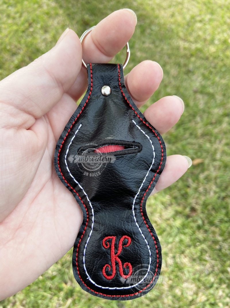 Ball Laces Chapstick Lipstick Gloss Holder - ITH Sports Machine Embroidery Design - Image 5
