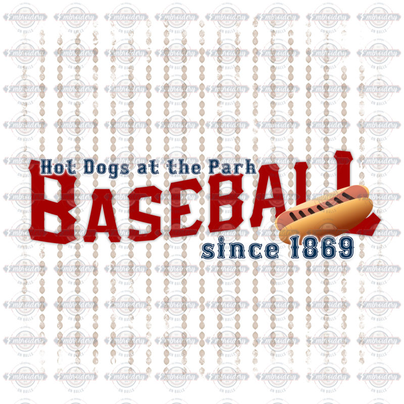 Baseball + Hotdogs Graphic Design - Sublimation Sports Art - Image 3