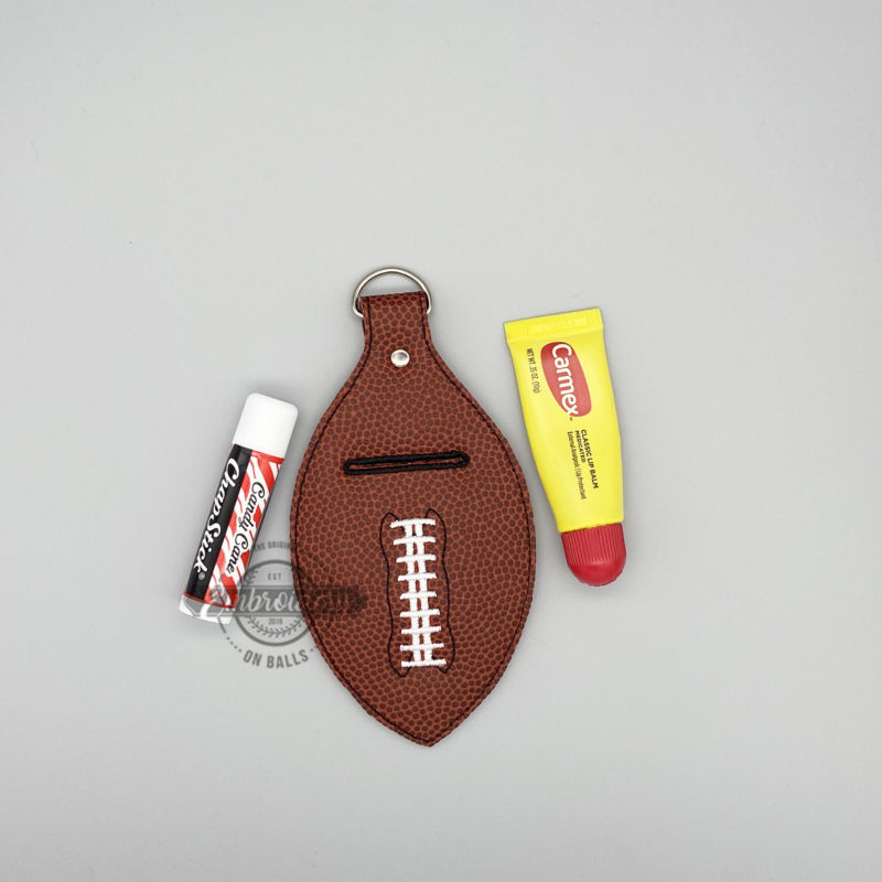 Football Chapstick Lipstick Gloss Holder - ITH Sports Machine Embroidery Design