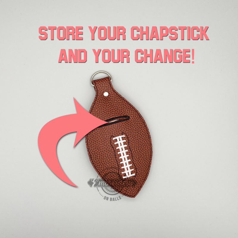 Football Chapstick Lipstick Gloss Holder - ITH Sports Machine Embroidery Design - Image 3