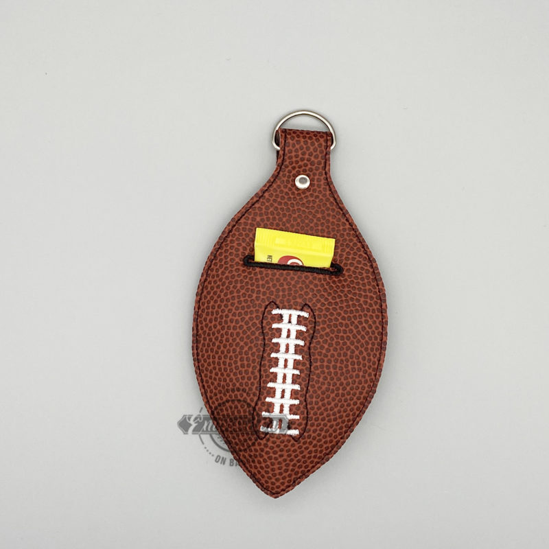 Football Chapstick Lipstick Gloss Holder - ITH Sports Machine Embroidery Design - Image 4