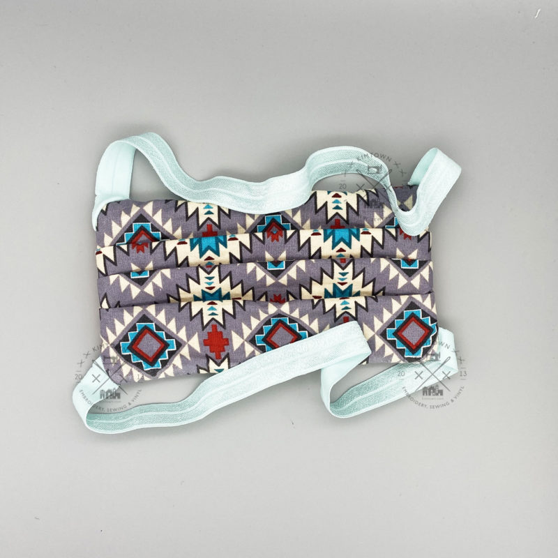 Reversible Pleated Mask Face Covering - ITH Sports Machine Embroidery Design - Image 2