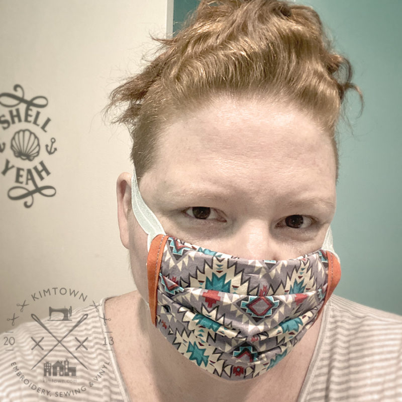 Reversible Pleated Mask Face Covering - ITH Sports Machine Embroidery Design - Image 3