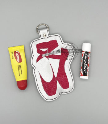 Ballet Pointe Shoes Chapstick Lipstick Gloss Holder - ITH Sports Machine Embroidery Design