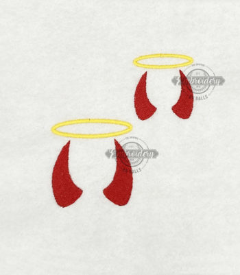 Devil Horns and Halos - Mini Machine Embroidery Design