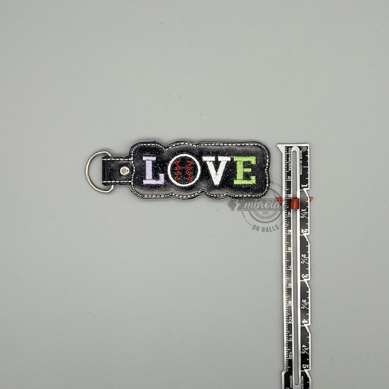 Bowling LOVE  Key Fob - ITH Machine Embroidery Design - Image 3