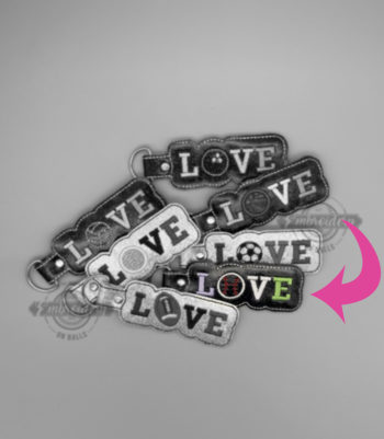 Baseball Softball LOVE  Key Fob - ITH Machine Embroidery Design