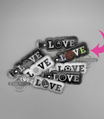 Basketball LOVE  Key Fob - ITH Machine Embroidery Design