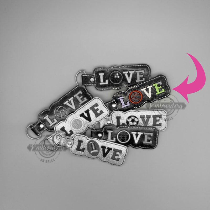 Basketball LOVE  Key Fob - ITH Machine Embroidery Design