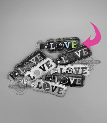 Bowling LOVE  Key Fob - ITH Machine Embroidery Design