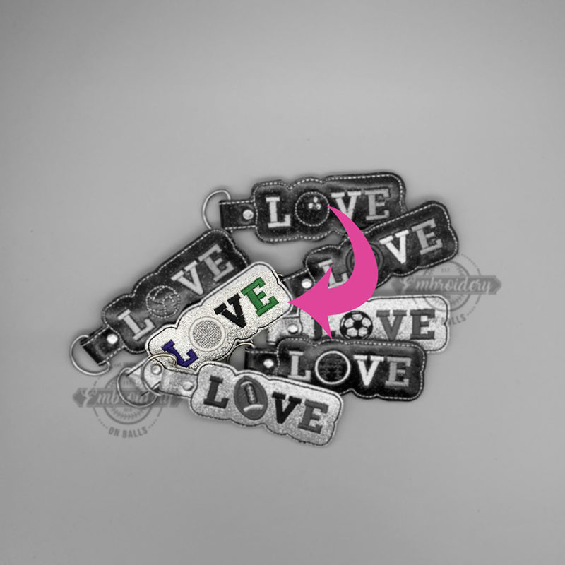 Golf LOVE  Key Fob - ITH Machine Embroidery Design