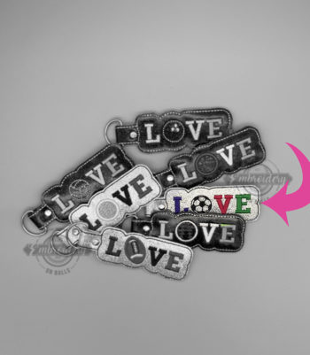 Volleyball LOVE  Key Fob - ITH Machine Embroidery Design