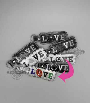 Football LOVE  Key Fob - ITH Machine Embroidery Design