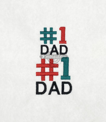 Number 1 Dad - Mini Machine Embroidery Design