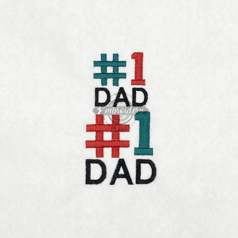 Number 1 Dad - Mini Machine Embroidery Design