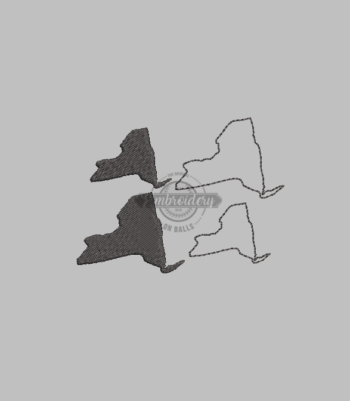 States - New York - Mini Machine Embroidery Design