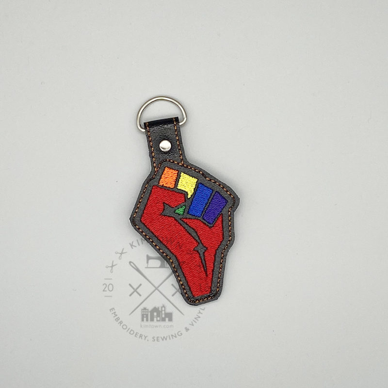DIGITAL FILE: Unity Fist Keyfob Design - Machine Embroidery Design - Image 2