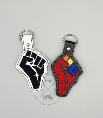 DIGITAL FILE: Unity Fist Keyfob Design - Machine Embroidery Design