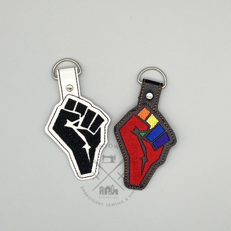 DIGITAL FILE: Unity Fist Keyfob Design - Machine Embroidery Design